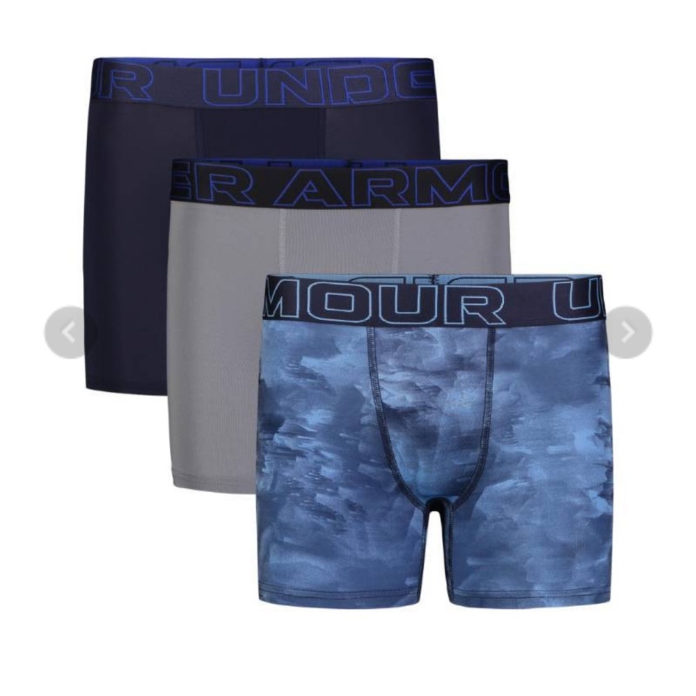 Under Armour Performance Tech - 3Pk Boxer Brief, 3-Pack Windstream Print, YLG